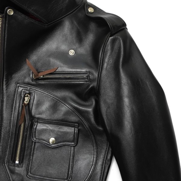 画像5: 【PointUp10%11/10迄】Y'2 LEATHER(ワイツーレザー)Vintage Horse D-Pocket Double Riders(ヴィンテージホース Dポケットダブルライダース)/ Black(ブラック) (5)