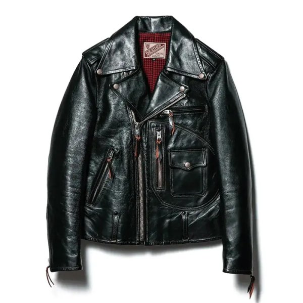 画像15: 【PointUp10%11/10迄】Y'2 LEATHER(ワイツーレザー)Vintage Horse D-Pocket Double Riders(ヴィンテージホース Dポケットダブルライダース)/ Black(ブラック) (15)