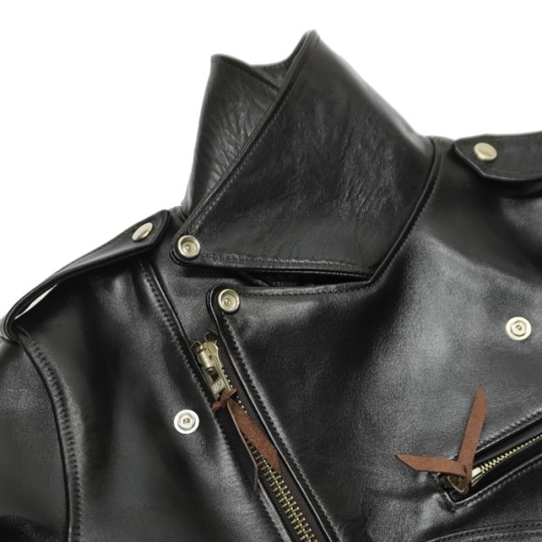 画像9: 【PointUp10%11/10迄】Y'2 LEATHER(ワイツーレザー)Vintage Horse D-Pocket Double Riders(ヴィンテージホース Dポケットダブルライダース)/ Black(ブラック) (9)