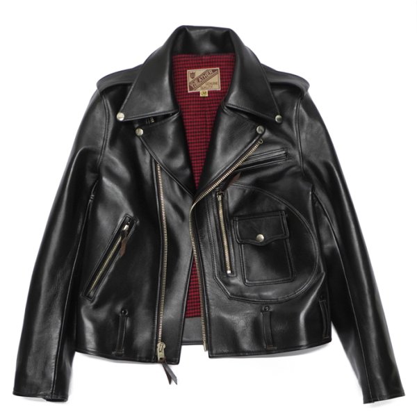 画像1: 【PointUp10%11/10迄】Y'2 LEATHER(ワイツーレザー)Vintage Horse D-Pocket Double Riders(ヴィンテージホース Dポケットダブルライダース)/ Black(ブラック) (1)