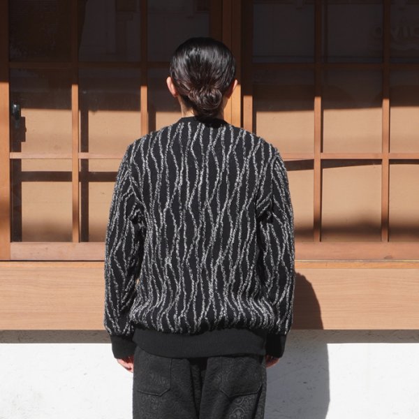 画像9: COOHEM(コーヘン)RANDOM INLAY STRIPE KNIT PULLOVER(ランダムインレイストライプニットプルオーバー)/ Black(ブラック) (9)