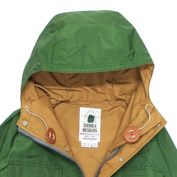画像5: SIERRA DESIGNS（シエラデザイン）60TH Anniversary  MOUNTAIN PARKA（60周年記念マウンテンパーカー）"Made in Japan" / Green×V.Tan（グリーン×ヴィンテージタン） (5)