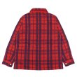 画像2: Good On（グッドオン）Flannel Check Sweat Shirt Jacket（フランネルチェックスウェットシャツジャケット）"9oz Nep Flannel" / Scarlet（スカーレット） (2)