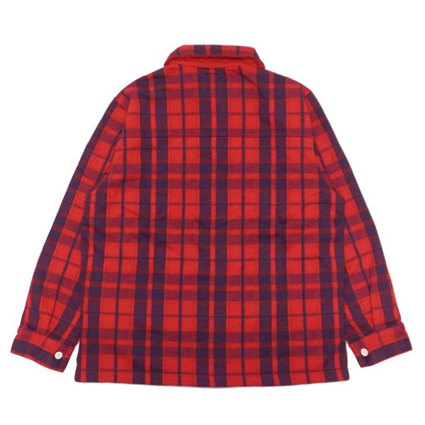 画像2: Good On（グッドオン）Flannel Check Sweat Shirt Jacket（フランネルチェックスウェットシャツジャケット）"9oz Nep Flannel" / Scarlet（スカーレット） (2)