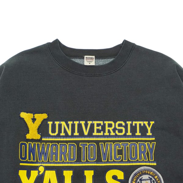 画像3: BARNS OUTFITTERS (バーンズアウトフィッターズ）Athletic Crewneck Print Sweatshirt（アスレチッククルーネックプリントスウェットシャツ）"Pigement Dye'" / Charcoal（チャコール） (3)