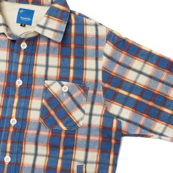 画像4: Good On（グッドオン）Flannel Check Sweat Shirt Jacket（フランネルチェックスウェットシャツジャケット）"9oz Nep Flannel" / Cream（クリーム） (4)