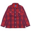 画像1: Good On（グッドオン）Flannel Check Sweat Shirt Jacket（フランネルチェックスウェットシャツジャケット）"9oz Nep Flannel" / Scarlet（スカーレット） (1)