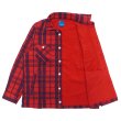 画像3: Good On（グッドオン）Flannel Check Sweat Shirt Jacket（フランネルチェックスウェットシャツジャケット）"9oz Nep Flannel" / Scarlet（スカーレット） (3)