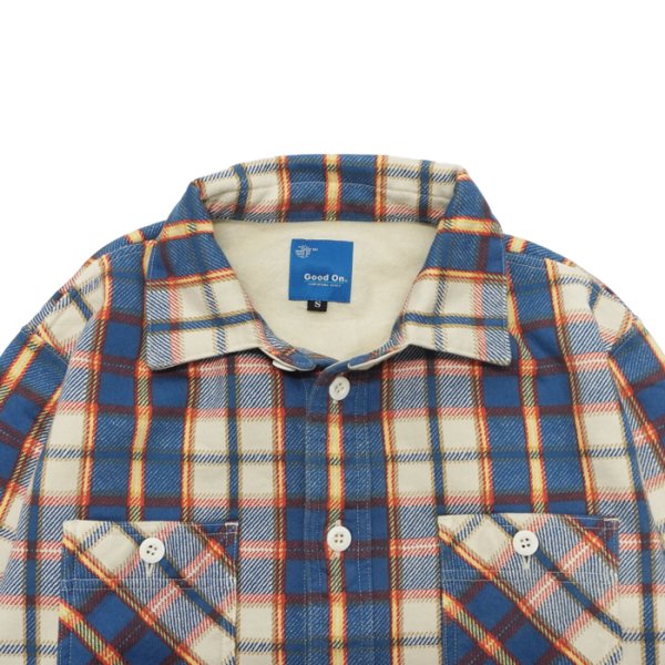 画像3: Good On（グッドオン）Flannel Check Sweat Shirt Jacket（フランネルチェックスウェットシャツジャケット）"9oz Nep Flannel" / Cream（クリーム） (3)