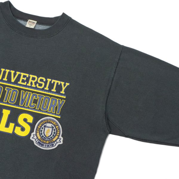 画像4: BARNS OUTFITTERS (バーンズアウトフィッターズ）Athletic Crewneck Print Sweatshirt（アスレチッククルーネックプリントスウェットシャツ）"Pigement Dye'" / Charcoal（チャコール） (4)