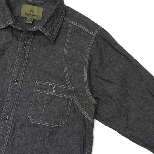 画像4: Nigel Cabourn（ナイジェル・ケーボン）NEW MEDICAL SHIRT（ニューメディカルシャツ）/ Black（ブラック） (4)