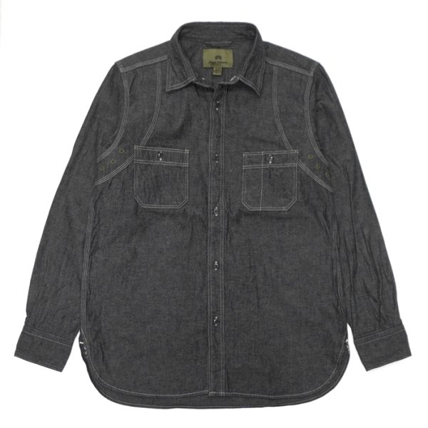画像1: Nigel Cabourn（ナイジェル・ケーボン）NEW MEDICAL SHIRT（ニューメディカルシャツ）/ Black（ブラック） (1)