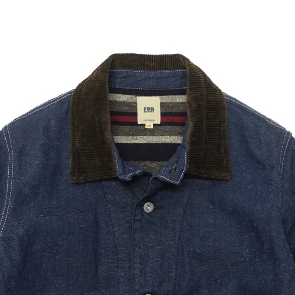 画像4: F.O.B FACTORY（エフオービーファクトリー）DENIM CHORE JACKET（デニムチョアジャケット）”BLANKET LINER” / Blue（ブルー） (4)