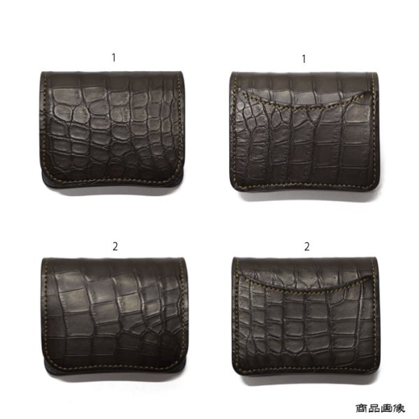 画像8: WILD SWANS（ワイルドスワンズ）Palm（パーム）コンパクトウォレット/チョコ"クロコダイル"×ブルー"ブッテーロ" (8)