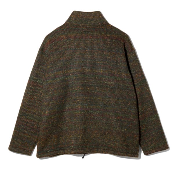 画像2: ENGINEERED GARMENTS（エンジニアードガーメンツ）Zip Moc Neck（ジップモックネック）"Wool Poly Nep Sweater Knit" / Brown（ブラウン） (2)