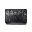 画像2: WILD SWANS（ワイルドスワンズ）TONGUE（タング）マルチコインケース/ブラック"クロコダイル"×ブラック"サドルプルアップ" (2)