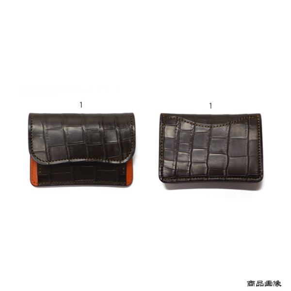 画像8: WILD SWANS（ワイルドスワンズ）TONGUE（タング）マルチコインケース/チョコ"クロコダイル"×オレンジ"ブッテーロ" (8)