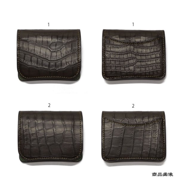 画像8: WILD SWANS（ワイルドスワンズ）Palm（パーム）コンパクトウォレット/チョコ"クロコダイル"×グリーン"ブッテーロ" (8)