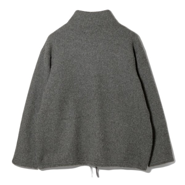 画像2: ENGINEERED GARMENTS（エンジニアードガーメンツ）Zip Moc Neck（ジップモックネック）"Wool Poly Nep Sweater Knit" / Charcoal（チャコール） (2)
