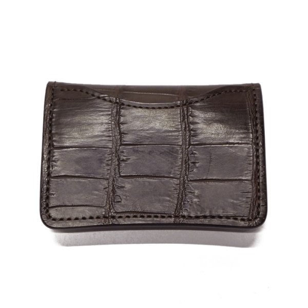 画像2: WILD SWANS（ワイルドスワンズ）TONGUE（タング）マルチコインケース/チョコ"クロコダイル"×ダークブラウン"イングリッシュブライドル" (2)