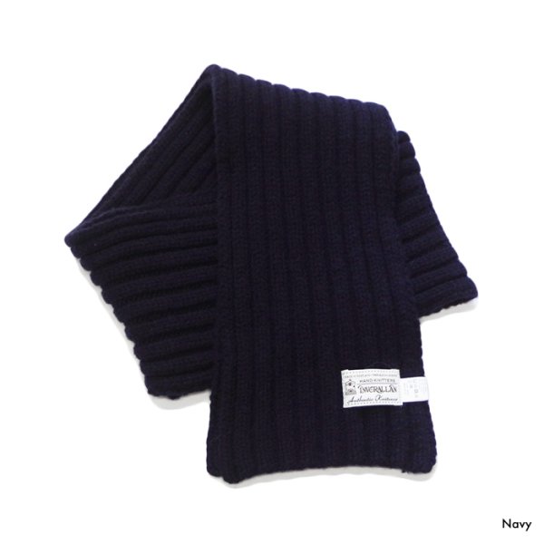 画像2: INVERALLAN（インバーアラン）Rib Knit Scarf（リブ編みマフラー）"Lambswool" / 3Colors（全3色展開） (2)