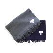 画像1: Johnstons of Elgin（ジョンストンズオブエルガン）Wovwn Scarf（ウーブンスカーフ）"Wool Solid" / Dark Navy（ダークネイビー）・Mid Grey（ミッドグレー） (1)