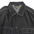 画像3: Nigel Cabourn（ナイジェル・ケーボン）UTILITY SHIRT TYPE2 （ユーティリティシャツ タイプ2）"10oz DENIM" / Black（ブラック） (3)