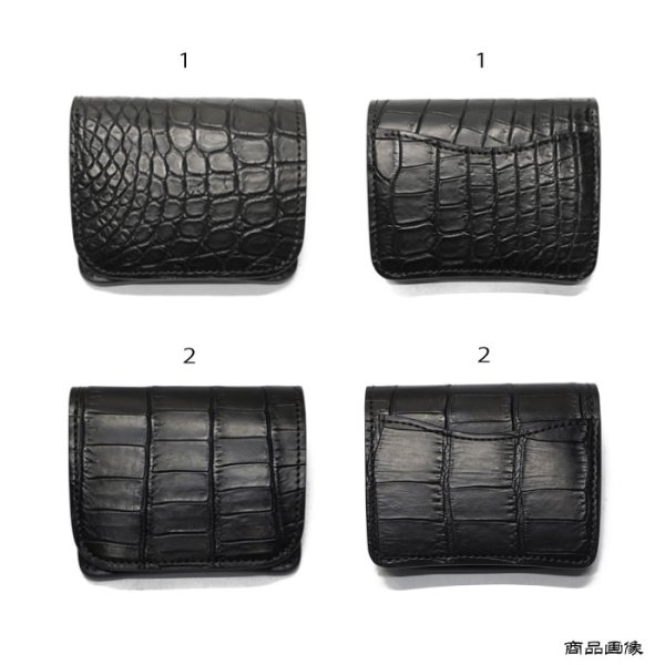 画像9: WILD SWANS（ワイルドスワンズ）CASA（カーサ）コンパクトウォレット/ブラック"クロコダイル"×ブラック"サドルプルアップ" (9)