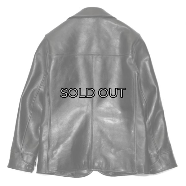 画像2: Y'2 LEATHER（ワイツーレザー）ANILIN STEER ROUNDED HEM CAR COAT（アニリンステアラウンデッドヘムカーコート）/ Black（ブラック） (2)