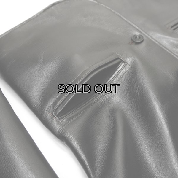 画像7: Y'2 LEATHER（ワイツーレザー）ANILIN STEER ROUNDED HEM CAR COAT（アニリンステアラウンデッドヘムカーコート）/ Black（ブラック） (7)