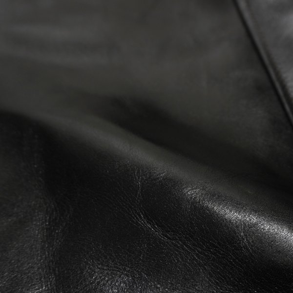 画像8: Y'2 LEATHER（ワイツーレザー）ANILIN STEER ROUNDED HEM CAR COAT（アニリンステアラウンデッドヘムカーコート）/ Black（ブラック） (8)