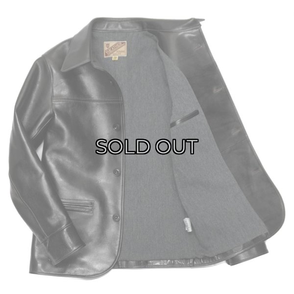 画像3: Y'2 LEATHER（ワイツーレザー）ANILIN STEER ROUNDED HEM CAR COAT（アニリンステアラウンデッドヘムカーコート）/ Black（ブラック） (3)