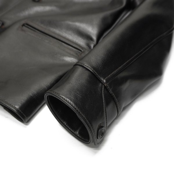 画像6: Y'2 LEATHER（ワイツーレザー）ANILIN STEER ROUNDED HEM CAR COAT（アニリンステアラウンデッドヘムカーコート）/ Black（ブラック） (6)