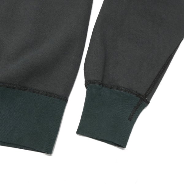 画像5: BARNS OUTFITTERS（バーンズアウトフィッターズ）COZUN GUSSET PRINT CREW NECK SWEAT（はめ込み両Vガゼットクルーネックスウェット）/ Black（ブラック） (5)