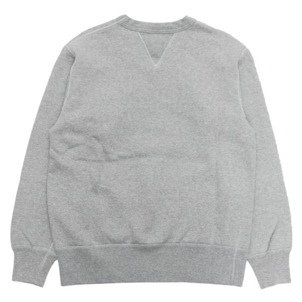 画像2: BARNS OUTFITTERS（バーンズアウトフィッターズ）COZUN GUSSET PRINT CREW NECK SWEAT（はめ込み両Vガゼットクルーネックスウェット）/ Grey（グレー） (2)