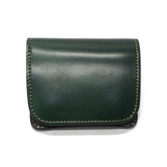 WILD SWANS（ワイルドスワンズ）CASA（カーサ）コンパクトウォレット/Green（グリーン）"シェルコードバン"×Black（ブラック）"サドルプルアップ"