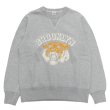 画像1: BARNS OUTFITTERS（バーンズアウトフィッターズ）COZUN GUSSET PRINT CREW NECK SWEAT（はめ込み両Vガゼットクルーネックスウェット）/ Grey（グレー） (1)