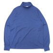 画像1: Yonetomi NEW BASIC（ヨネトミニューベーシック）GARMENT DYED T-SHIRT TURTLE NECK（ガーメントダイドTシャツ・タートルネック）/ Blue（ブルー） (1)