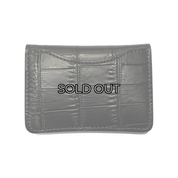 画像2: WILD SWANS（ワイルドスワンズ）TONGUE（タング）マルチコインケース/ブラック"クロコダイル"×ブラック"サドルプルアップ" (2)