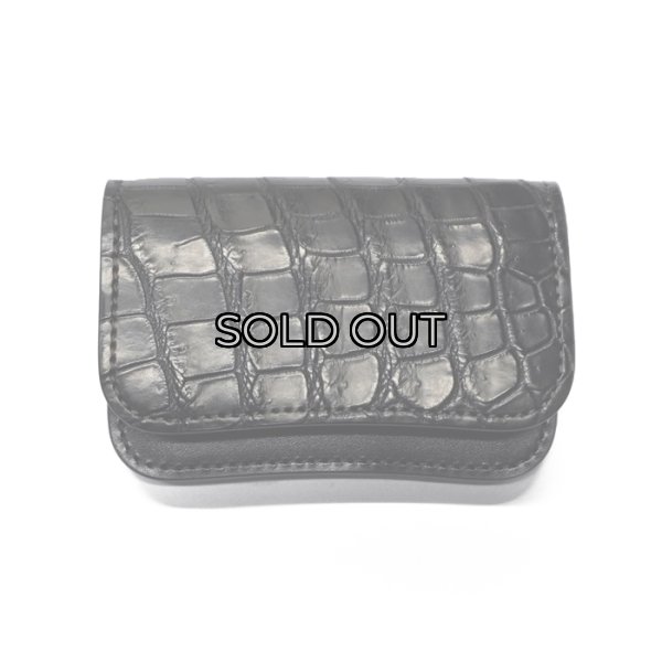 画像1: WILD SWANS（ワイルドスワンズ）GENERAL（ジェネラル）カードケース/ブラック"クロコダイル"×ブラック"サドルプルアップ" (1)