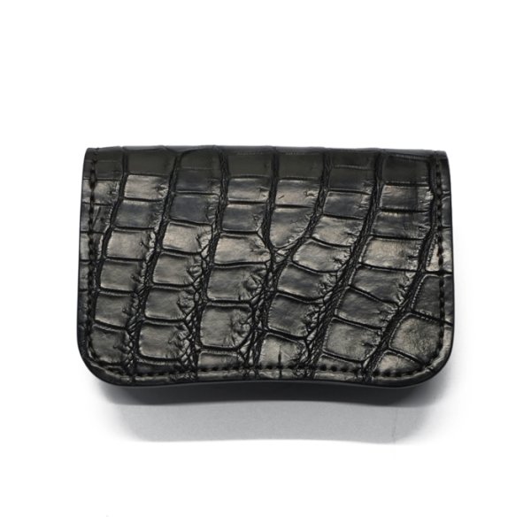 画像2: WILD SWANS（ワイルドスワンズ）GENERAL（ジェネラル）カードケース/ブラック"クロコダイル"×ブラック"サドルプルアップ" (2)