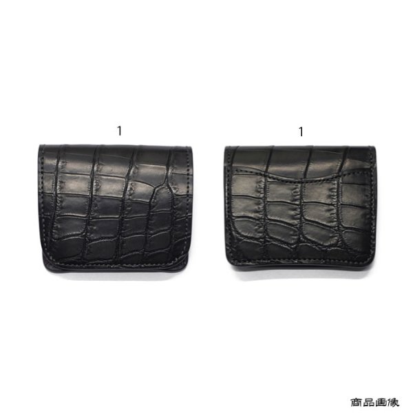 画像10: WILD SWANS（ワイルドスワンズ）CASA（カーサ）コンパクトウォレット/ブラック"クロコダイル"×パープル"ブッテーロ" (10)