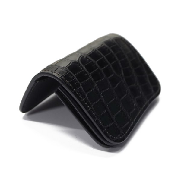 画像6: WILD SWANS（ワイルドスワンズ）GENERAL（ジェネラル）カードケース/ブラック"クロコダイル"×ブラック"サドルプルアップ" (6)