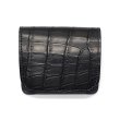 画像1: WILD SWANS（ワイルドスワンズ）CASA（カーサ）コンパクトウォレット/ブラック"クロコダイル"×パープル"ブッテーロ" (1)