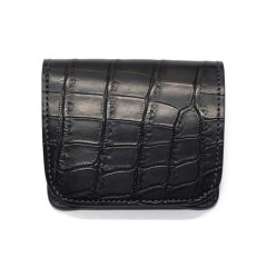 WILD SWANS（ワイルドスワンズ）CASA（カーサ）コンパクトウォレット/ブラック"クロコダイル"×パープル"ブッテーロ"