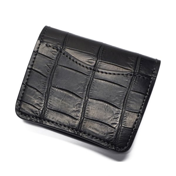 画像5: WILD SWANS（ワイルドスワンズ）CASA（カーサ）コンパクトウォレット/ブラック"クロコダイル"×パープル"ブッテーロ" (5)