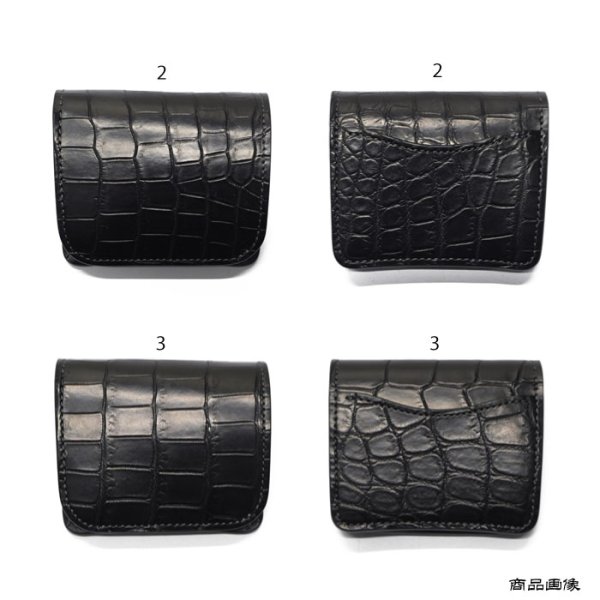 画像11: WILD SWANS（ワイルドスワンズ）CASA（カーサ）コンパクトウォレット/ブラック"クロコダイル"×パープル"ブッテーロ" (11)