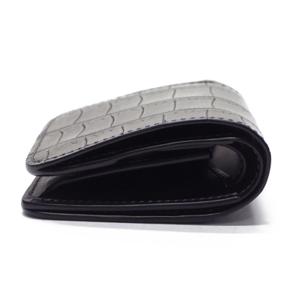 画像3: WILD SWANS（ワイルドスワンズ）CASA（カーサ）コンパクトウォレット/ブラック"クロコダイル"×パープル"ブッテーロ" (3)