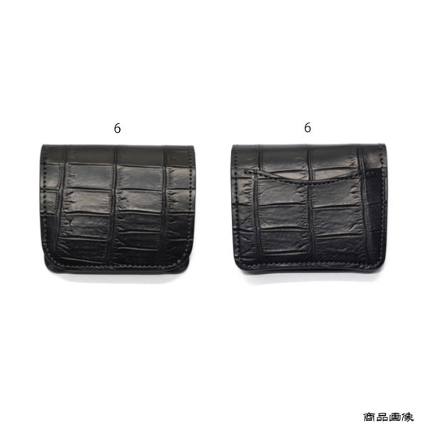 画像13: WILD SWANS（ワイルドスワンズ）CASA（カーサ）コンパクトウォレット/ブラック"クロコダイル"×パープル"ブッテーロ" (13)