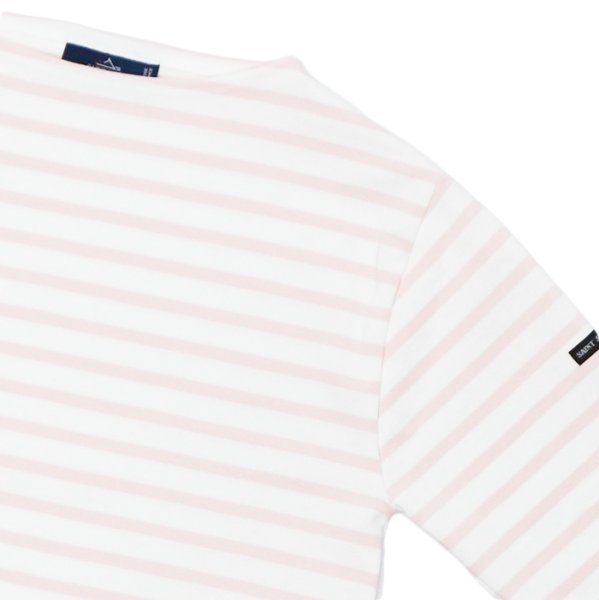 画像4: SAINT JAMES（セントジェームス）OUESSANT（ウエッソン）"BORDER" / NEIGE×DRAGEE（ホワイト×ライトピンク） (4)